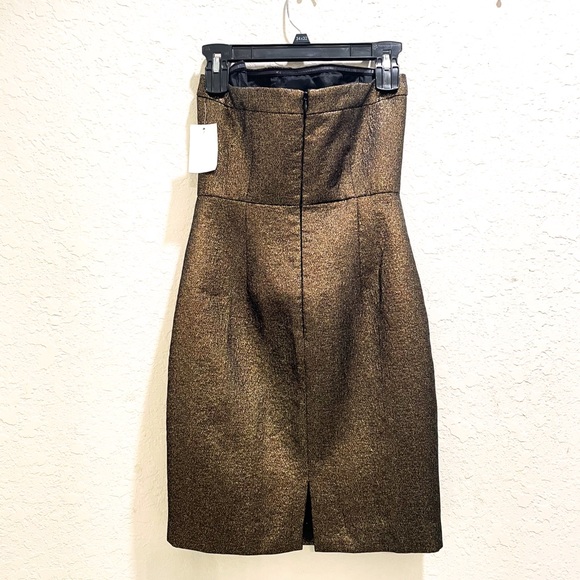 🌹🆕 Trina Turk Holiday Christmas New Years Eve Strapless Gold Mini Dress Size 2 - Picture 4 of 17